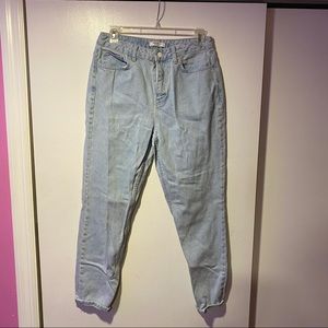 Light wash high waisted mom jeans